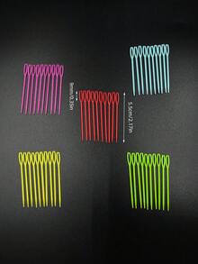 1 Set Of 5/50 Pcs Plastic Safety Needles, Includes 5.5cm, 7cm, 9cm Sizes, Felt Needles, Tapestry Needles, Needles And Crochet Hooks - Multicolor - View 9