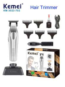 Kemei 专业电动理发器，带充电底座，金属机身，型号KM-1798；T型刀片，0mm零间隙修剪器，型号KM-3023-702，理发师专用；UV自动消毒剃须刀，男士专用，型号KM-T402；男士新款礼物，圣诞节和新年礼物