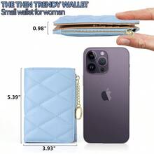 Women's Short Leather Wallet Leaf Bifold Card Coin Holder Small Purses Buckle Zipper Clutchby Vodiu - BLUELinggo - View 4
