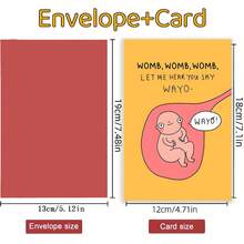 可爱孕期贺卡，胎儿卡通形象“Wayo Cheers”，准父母创意纪念卡，创意祝福卡，趣味礼物，送给朋友的礼物，带信封的感谢卡，贺卡，祝福趣味卡，空白卡片 - 套裝 - 查看 9