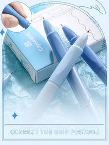 20 pièces Ensemble de stylos-gel ST, comprenant 1 porte-stylo, écriture fluide, design mignon, pour la papeterie/le bureau/les études - Noir - Voir 6