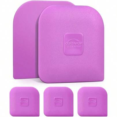 Pan Scraper 5 Pcs Plastic Scraper Tool Set Dish Scraper For Cast Iron Non Scratch For Pot Cleaning Scraper NonSlip High Heat Resistant Kitchen Scraper Tool