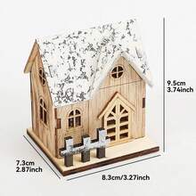 1pc Christmas LED Light Cottage, Warm Light Mini House Decoration, Holiday Home Decor, Winter Wonderland Display, Christmas Table Centerpiece, Suitable For Living Room, Bedroom, Party, Christmas Celebration (Batteries Not Included, Button Batteries Required) - Multicolor - View 13
