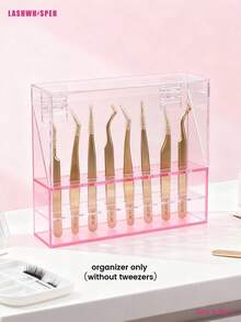 Soporte de pinzas de acrílico de 8 agujeros, adecuado para suministros de extensión de pestañas, uso en salón de uñas - Multicolor - Ver 13
