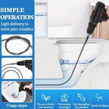 1 Piece Of 39.37 Inch Flexible Pipe Dredging Tool - Multifunctional Sink And Toilet Dredging Line, Hair And Waste Removal Expert, Bathroom And Kitchen Drain Cleaner, Pipe Snake Accessory - Easy To Use, Durable, Space Saving Design - 1pc39.37inch - 查看 7