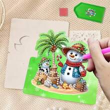 6pcs New DIY Diamond Painting Greeting Cards - Creative Cartoon Character Themed Designs, 3D Pop-Up Design With 6 Envelopes, Sparkling Crystal Diamond Mosaic Postcard Handmade Craft Set, Suitable For Thank You Cards, Birthday, Christmas And New Year Blessings Handmade Gift Ideas - Multicolor - View 6