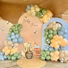 TYUI Classic Winnie Cutouts And Green Balloons Arch Kit Set Pastel Balloons For Pooh Baby Shower Decorations Birthday Party Supplies - 綠色 - 查看 1