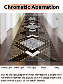 1pc Printed Carpet, Suitable For Bedroom, Hallway, Etc., Absorbent & Soft, Easy To Clean, Also Can Be Used As Kitchen Decor, Kitchen Mat, Faux Wool Material, Stain-Resistant, Indoor & Outdoor Use, Applicable For Entrance, Bedroom, Home Decor, Multiple Colors Available, Also Suitable For Living Room, Bedroom, Laundry Room, Machine Washable. - Multicolor - View 12