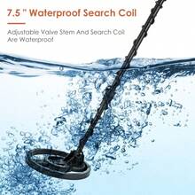 Metal Detector For Teens & Adults (2lbs) – 7.5" Waterproof Search Coil, All Metal & Hideable Modes, Outdoor Gold Detector - Black - View 7
