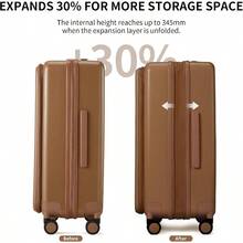 Expandable Top Opening Carry On Luggage Airline Approved 20 Inch Lightweight Hardside Carry On Suitcase With Spinner Wheels Travel Luggage For Women Men Chocolate Brown - ChocolateBrown - View 3