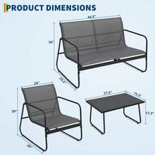 Outdoor Table & Chair Sets - Grey - View 5