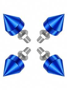 4颗带钉车牌螺丝 - 迷彩图案，耐用铝合金材质，适用于汽车、卡车、摩托车 - 时尚装饰，车辆个性化定制，光滑金属质感，高品质紧固件 - 彩色 - 查看 9