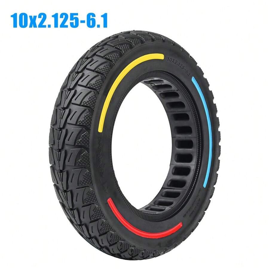 LYLT314-1Inner Honeycomb Solid Tire - Kugoo M4/M4 Pro - 10-inch - 10*2.125 - 6.1 - 36 Slots - Dragon Claw - Off-road - Three Colors, para scooter eléctrico,Material de goma, ajuste universal, mezclados colores, rueda de repuesto duradera (paquete individual) - Negro - Ver 1