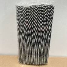 100pcs/Pack Wavy Paper Straws - 6*197mm | Multiple Colors Available, Party Decoration, Suitable For Cocktails, Birthday Parties, BBQs, Events And Celebrations - Multicolor - View 13
