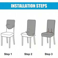 1/4/6pcs Solid Color Jacquard Dining Chair Covers, Stretch Removable Washable Chair Seat Covers For Home, Restaurant, Hotel, Kitchen - Multicolor - View 5