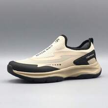Men's Slip-On Shoes 2025 New Lightweight Breathable Comfortable Soft Sole Non-Slip Waterproof Outdoor Hiking Casual Shoes - 杏色 - 查看 9