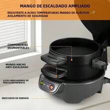 Máquina para hacer sándwiches y hamburguesas con aro para huevos y revestimiento antiadherente, waflera y muffins con luz indicadora, panini y Egg McMuffin. - Naranja - Ver 5