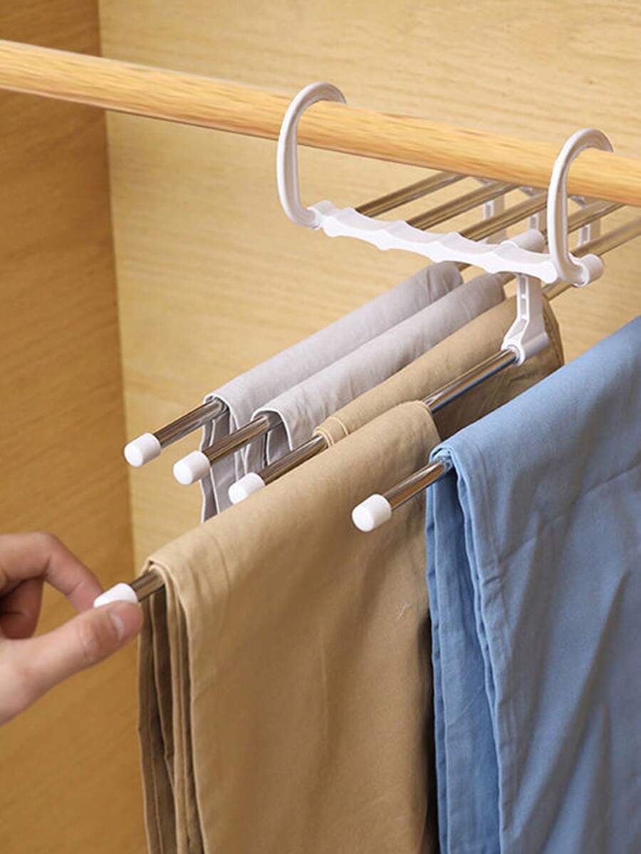 金属加厚五合一多层衣架 | 节省空间防滑泡沫衬垫衣架，适用于外套、毛衣、西装、T恤、夹克、衬衫 | 家居、办公室、宿舍、旅行、洗衣房衣橱收纳神器 | 纤薄设计，超大容量，肩部防滑，防锈，可折叠，厚度均匀，男女青少年衣橱必备