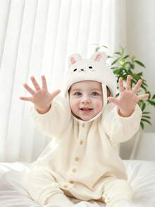 Sombrero antideslizante lindo de conejo, sombrero antideslizante para bebé, casco de para caminar para niños pequeños, gorra de protección contra choques para niños, sombrero de protección antideslizante para niños pequeños, para todas las estaciones - Beis - Ver 3