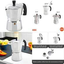 IMUSA USA B120-42V - Cafetera exprés de aluminio para estufa, plateada, Tamaño de 3 tazas(Plateado) - Multicolor - Ver 1
