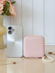 1 hộp đựng trang sức mini có giá đỡ trưng bày, hộp đựng trang sức du lịch có khóa kéo cho bông tai, dây chuyền, nhẫn, hộp trang sức da xách tay, túi đựng mỹ phẩm, túi đựng đồ vệ sinh cá nhân, đồ dùng cần thiết khi đi du lịch, đồ dùng cần thiết khi đi nghỉ mát dành cho nam và nữ - Hồng - Xem 3