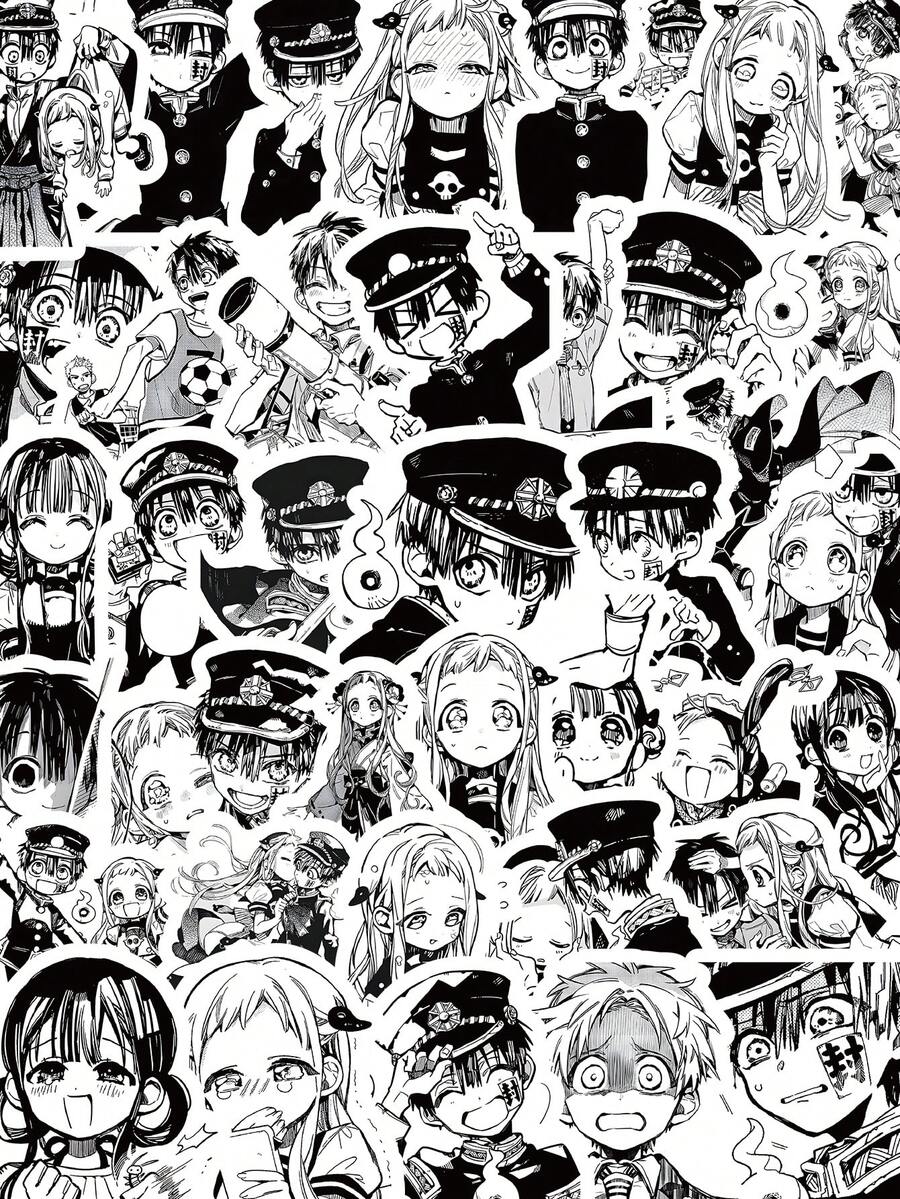 103pcs Anime Stickers - Black & White Manga Style, Featuring Yuji Itadori, Nobara Kugisaki And Classic Interaction Scenes, Diverse Patterns.