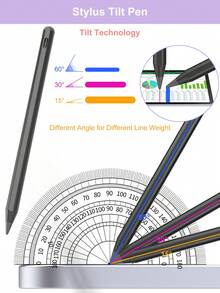 Bút cảm ứng tương thích với iPad 10.2" thế hệ thứ 7/8/9, iPad Air 10.9" thế hệ thứ 4/5, iPad Air 11" M2/M3, iPad Pro 11", iPad Air 13", iPad Pro 12.9" (2018-2022), pin 90mAh, độ chính xác cao, màu đen. - màu đen - Xem 8