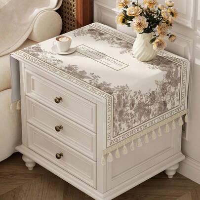 Rectangular Bedside Table Cloth, Bedroom Tabletop Protective Cover, Home Living Room Coffee Table Decorative Fabric Tablecloth,Women's Day,Travel Essentials,Wedding Favours,Y2k,Bedroom,Car Accessories Women,Kitchen Decor,Kitchen Decor,Household Items