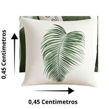 Basic, Simple Decorative Cushion Cover Set, 4 Pieces, Soft Silk Touch, For Sofa, Armchair, Bed - 綠色 - View 3