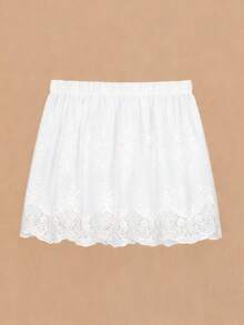 一件式打底裙，遮臀短裙，刺绣内衣，多层设计，下摆卫衣，下装，多层设计，防走光，半长臀帘，女士内衣，纯色，带衬里，半长，衬裙，腰裙，腰带 - 白色 - 查看 10