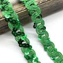 2 Yards 20mm Curve Wavy Sequins Lace Trim Ribbon For Stage Performance Party Cosplay Wedding Clothes DIY Accessories - 2 Yards(1.8 Meters) - View 11