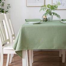 Heavy Duty 70 X 70 Inch Square Elegant Waffle Weave Check Jacquard Tablecloth Table Cover -Waterproof/Stain Resistant/Wrinkle Free - Great For Dinner Parties Wedding Light Sage Green - Green - View 2
