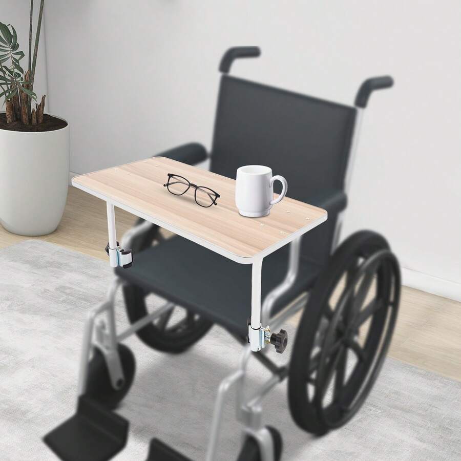 Wood Wheelchair Tray, Wheelchair Tray Table, Detachable Wooden Wheelchair Table - Coffee Brown - View 1