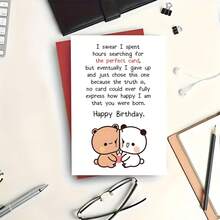 Cute Teddy Bear Greeting Card, Heartfelt "Lots Of Love" Birthday Confession, Warm & Creative Greeting Card, Gift For Family & Friends, Comes With Envelope Thank You Card, Birthday Card, Blank Card - Sets - View 8