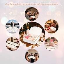 10pcs White & Gold Edged Gift Boxes, 10.6 X 7.8 X 3.1 Inches (27 X 20 X 8 Cm) Bridesmaid Proposal Boxes With Ribbon, Covered Gift Boxes For Mother's Day, Wedding, Birthday Party, Anniversary