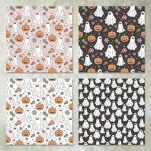 36 Sheets 6inch Cute Pumpkin & Ghost Pattern Scrapbooking Paper, Suitable For Bullet Journals, Collages, Cards, Scrapbooks And Crafts - Multicolor - View 2