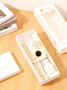 9pcs/Set Flameless Home Fragrance Set (1 Bottle Fragrance Oil + 1 Ceramic Bottle + 5 Rattan Fragrance Sticks + 1 Rattan Ball + Dried Flowers), Long-Lasting Aroma, Suitable For Home, Office, Bedroom, Bathroom, Living Room, An Excellent Christmas Gift For Female Friends, Girlfriend Or Family - Upgraded 2 Times Strong Aroma - View 4