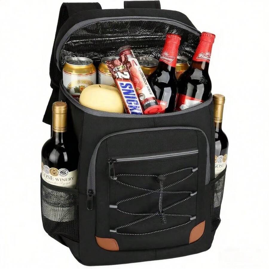 Backpack Cooler Insulated Leak Proof For Men Women 36 Cans Soft Cooler Backpack Insulated Waterproof Large Capacity Coolers Bag Portable For Lunch Camping Travel Picnic Hiking (Black)