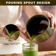 Matcha Whisk Set,(8Pcs) Includes Ceramic Matcha Bowl, Whisk, Holder, Scoop And Spoon, Rest, Sifter, Tea Towel,Traditional Tea Ceremony Set Gift - Dark Green - View 4