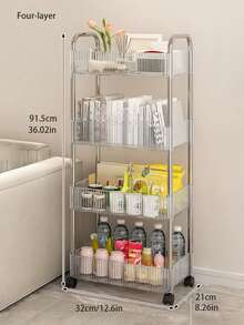 Multifunctional Acrylic Rolling Cart - 2/3/4 Layers Snack And Cosmetic Storage Rack, With Rotating Wheels, For Bedroom, Kitchen And Living Room ,Jewellery Box,Pouch,Makeup Brush Holder,Brush Holder,Perfume Organiser,Pouch Bag,Gifts For Women,Christmas Gifts,Gift Ideas For Women - Multicolor - View 9