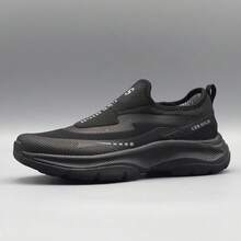 Men's Slip-On Shoes 2025 New Lightweight Breathable Comfortable Soft Sole Non-Slip Waterproof Outdoor Hiking Casual Shoes - 黑色 - 查看 9