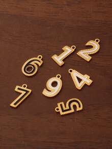 2Pcs/Lot Enamel Number Pendants Stainless Steel White Black Number 0-9 Digital Charms For Jewelry Making Necklace Findings Bracelet Earrings Birthday Gifts Accessories DIY - Number Pendant - View 6