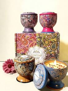 1pc Dried Flower Scented Candle, High Glass Jar, Aromatherapy Candle, Natural Floral Fragrance Candle, Forest Aroma Candle, High Glass Jar, Beautifully Patterned, Decorative Item. They Are Ideal For Aromatherapy And Various Holiday Decorations, As Well As Gifts For Friends, Family, Valentine's Day, And Anniversary. - Multicolor - View 2