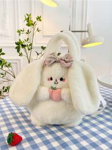 1 PC Cute Avocado Rabbit Plush Bag Little Rabbit Children's Handheld One Shoulder Crossover Small Bag Cartoon