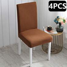 1/4/6pcs Solid Color Jacquard Dining Chair Covers, Stretch Removable Washable Chair Seat Covers For Home, Restaurant, Hotel, Kitchen - Multicolor - View 27