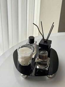 1件极简亚克力镜面托盘装饰摆件，不对称造型桌面摆件，摄影道具，家居装饰，北欧风格小摆件配件 - 彩色 - 查看 4