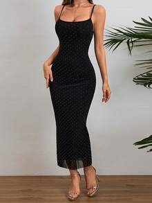 Vestido de inverno feminino Onicee, elegante e charmoso com lantejoulas, perfeito para o Dia dos Namorados, encontros, reuniões, festas, viagens, férias, praia e outras ocasiões. - Preto - Ver 3