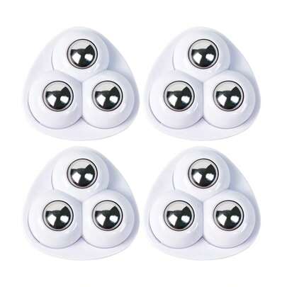 Transparent 3-Ball Swivel Caster Furniture Casters, High Load Bearing Household Hardware Accessories