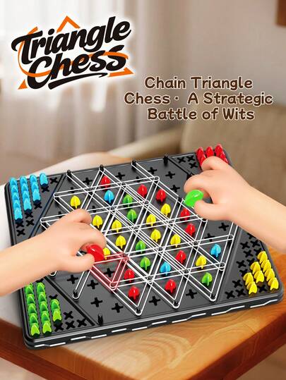 Juego de ajedrez triangular educativo para niños, rompecabezas interesante para cultivar la capacidad de pensar, juego interactivo para padres e hijos