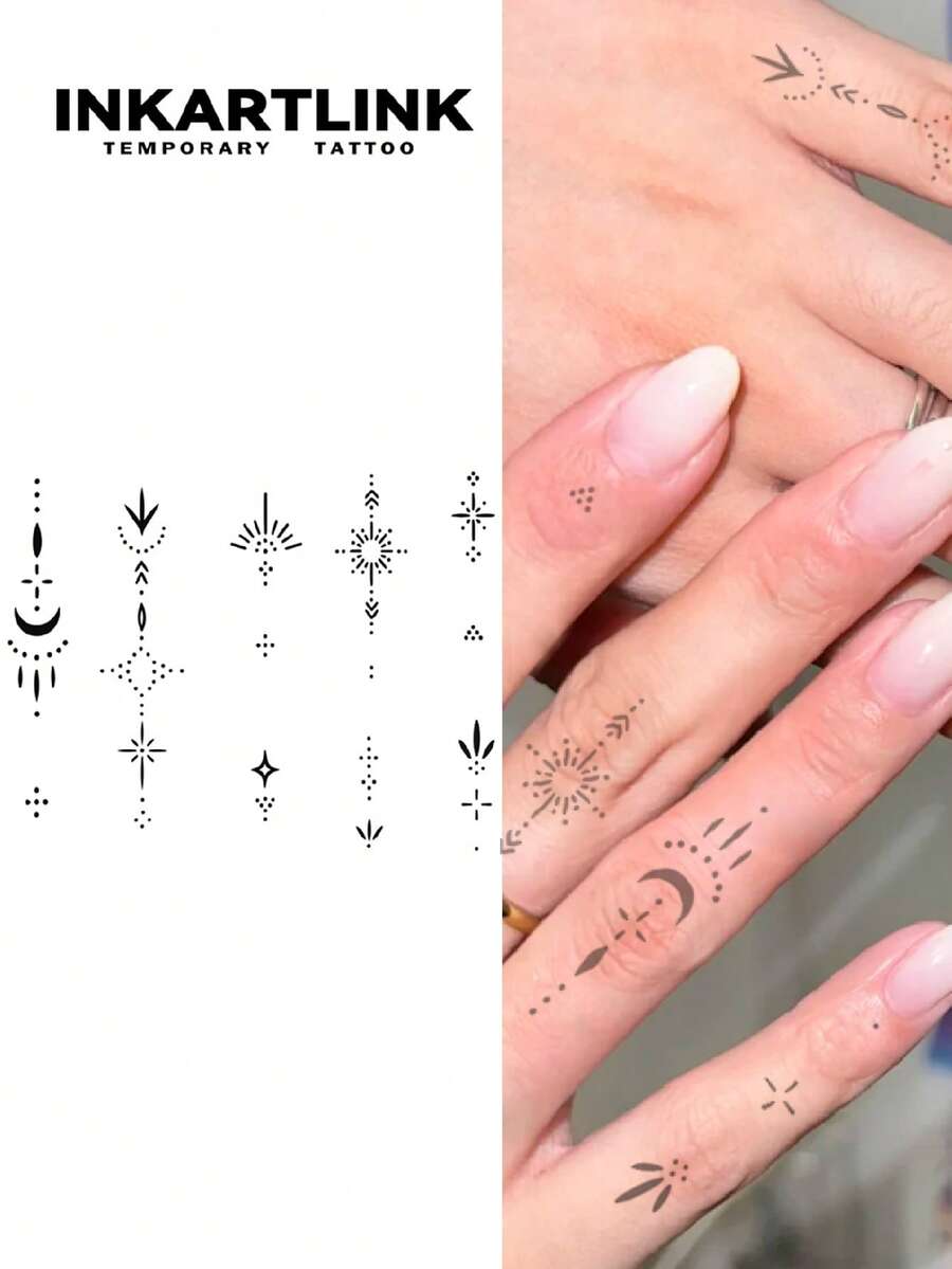 INKARTLINK 革命性技术纹身，半永久纹身，防水持久1-2周的临时纹身，逼真仿真纹身，植物基，神奇纹身，手指纹身，适用于手指